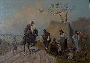 unknow artist Encampment of horse keepers France oil painting artist